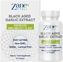 Zane - Capsule negre de usturoi în vârstă - Sistem imunitar, tensiune arterială și suport de sănătate Colesterol - Mai puțin Odor - Mai eficient decât allicin - 60 capsule non-GMO, Gluten - 