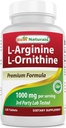 Best Naturals L-Arginine L-Ornithine - 1000mg per Serving - 120 Tablets - Non-GMO & Gluten Free (120 Count (Pack of 1))