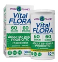 Planeta Vital - Vital Flora Adulți Peste 55 Daily Probiotic 60 Miliarde CFU, Strine diferite, Prebiotice organice, Immun și Digestive de sănătate Probiotice stabile pentru femei și bărbați, 30 Capsule