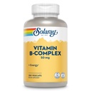 SOLARAY Vitamina B Complex 50 mg - Vitamine cu energie celulară - Metabolizare și Nervi de asistență medicală cu vitamina B12, vitamina B1, B6, Niacina, Acid folic, Biotina și alte vitamine B - Vegan, 250 VegCaps