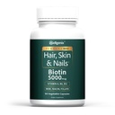 Wellgenix Purvana Max Hair, Skin & Nails Vitamină: Biotin 5000mcg pentru creșterea îmbunătățită a părului, Prevenirea pierderii părului pentru femei și bărbați, Vegan, Ideal pentru Post Partum & POSS, 90 Conte, Pachet de 1
