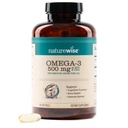NatureWise Omega 3 Ulei de pește - 500 mg per pilulă - EPA & DHA - Suport imunitar, Sănătatea creierului și wellness optimă - Gluten și soia fără, non-GMO - 180 Softgels[6-Month Supply]