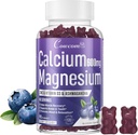 Calciu Magneziu Gume de zinc & Vitamina D3,B6,B12,Immune & suporting Bone Health Supliment de magneziu de calciu pentru femei Bărbaţi, Sugar-Free Vegan aroma de afine 90 Counts