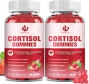 (2 Pack) Cortizol Supliment Gumries pentru femei cu Rhodiola Rosea, Ashwagandha, Magneziu, Echilibrat Cortisol, Zzz Support, Non-GMO,120 Gummies