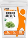 BulkSupplements.com Pudră organică Alfalfa Grass - Suplimentul Alfalfa, Superaliment verde - Vegan & Gluten Free, 5g per Serving, 1kg (2,2 lbs) (Pachet de 1)
