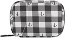 Negru și alb carouri Anchor Pill Box 7 zile Pilula Case de călătorie Pilula Organizator sac cu Zipper Portabil Weekly Caz Compact Dimensiune pentru Deținătorul Suplimentului de vitamine