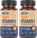 Deva Vegan Natural Source Vitamina E 400UI cu amestec de tocuri, Soy-Free 