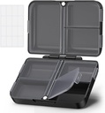 Auvon Daily Pill Organizator Fit cu geanta sau buzunar, Compact Case de pastile de călătorie cu Slim Folding Design și Long-Lasting Hings pentru a deține vitamina, ulei de pește, supliment sau bijuterii (Negru)