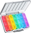 Zoksi Umidity-Proof Pill Organizator 3 ori pe zi, Sigilat Săptămânal Pilula Cutie 7 Ziua, Large Daily Pill Box Organizator, Organizator de medicamente de călătorie, Portable Pilula Container cu 21 Compartimente pentru a deține Meds