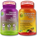 SUPLELEMENTE STUDIO Querbetin cu Bromelain, Vitamina C & Zinc + Calciu pe bază de plante, Magneziu, D3, K2 & Turmeric 