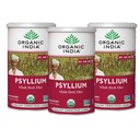 ORGANIC INDIA Psyllium Herbal Powder - Whole Husk Fiber Supplement, Digestion Support, Vegan, Gluten-Free, USDA Certified Organic, Non-GMO, Soluble & Insolubil Fiber Source - 12 oz (Pachet de 3)
