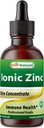 Cel mai bun naturals Ionic Liquid Zinc - Suport imunitar - Biodisponibilitatea mare - Sticle de sticlă 2 OZ (60ml)