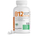 Bronson Vitamina B12 1000 mcg Susţinut de eliberare Premium comprimate non OMG susţine sistemul nervos, funcţia creierului sănătos şi producţia de energie, 100 Conte