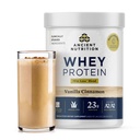 Nutritie antica Iarba Fed Whey Proteina + pierderea grasimilor Blend, Vanilla Scorțișoară, 23g Proteina, Promoveaza pierderea grasimilor si cresterea metabolismului, Organic Regenerative A2/A2 Proteina de lapte,18 Serviri