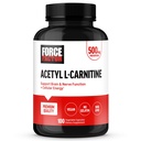 Force Factor Acetil L-Carnitina Creier Supliment, Nervi Supplement, și Booster de energie celulară, Acetil L-Carnitina 500mg, Premium Quality, Vegan, Non-GMO, 100 Capsule vegetale