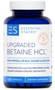 Stacks esențiale Betaine HCL cu Pepsin, Ox Bile, Organic Gentian & Ginger - Betaine Hydrochloride Supliment w enzime digestive, Bile & Bitters - Gluten, Dairy & Soy Free (120 capsule)