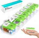 Odaro Extra Large Weekly Pill Organizator 2 ori pe zi, Pilula Box 7 zi Am pentru a ține zilnic medicamente Vitamine și suplimente - Verde