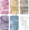 120 buc Bandaje flexibile adezive Bulk forme asortate și modele mici colorate Bandaje destul de tesatura cu pad non stick 3 x 1 inch pentru Cuts Wound Scrapes Femei (Mandala)