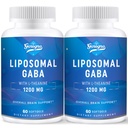 GABA lipozomal cu L- Theanin 1200mg - 2 cutii cu suplimente GABA mari biodisponibile 120 capsule pentru adulţi