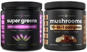 NutraChamps Super Greens Antioxidant & Super Ciuperci: Creier Ultimat, Boost Gut & Body