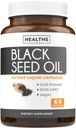 Ulei de semințe negru - 60 capsule Softgel (Non-GMO & Vegan) Premium la rece-Pressed Nigella Sativa Producând ulei de semințe de chimen negru pur cu vitamina E - 500mg Fiecare, 1000mg per 2 capsule Servire