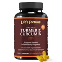 Fortuna de viata Turmeric organic Curcumin cu Pepper negru si ghimbir, imbunatatit de absorbtie, Supliment de putere, Suport comun si imun, Non-GMO, 90 Cap - 2250 mg