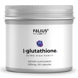 Ultra High Force L-Glutatione 98% Supliment pentru Skin luminos - Suplimente Colagen pentru Femei si Barbati - 500 mg Formula concentrata, Supliment L-Glutatione redus - 60 capsule