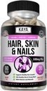 Kaya Naturals Hair Piele de unghii Capsule BIOTIN Vitamina D Vitamina B-12 Un suport acid folic, Suportul parului Suplimentul de vitamina