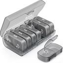 Auvon XL Weekly Pill Organizator 2 ori pe zi, Pilula Box 7 zile cu o singură sid deschideri mari pentru usor de utilizat, Gray AM PM caz Pilula pentru medicamente, vitamine, uleiuri de pește, suplimente