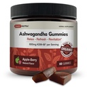 KSM-66 Ashwagandha Gummies - 600 mg extract de rădăcină organică per servire - Aromă naturală delicioasă Apple-Berry 