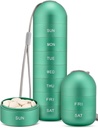 Zannaki Umezeala Metal Proof Weekly Pilula Organizator, Stackable Aluminium Aliaj BPA Drumeţii gratuite 7 zile Pilula cutie Caz impermeabil şi Compartimentare mare pentru a ţine pastile, vitamine, ulei de peşte, Suplimente