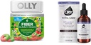 OLLY Fiber Inele Gummy 50ct + Oxy Total de îngrijire Hidratare vitamina C Ser pentru suport digestiv, piele mai curată