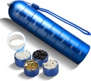 Organizator de pastile săptămânale, 7 zile cutie de pastile de capacitate foarte mare, Deținătorul de pastile Container, impermeabil și Compartiment mare pentru Holding Suplimente, Vitamine, Ulei de pește și Medicină (Blue)