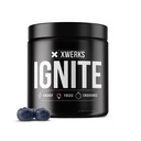 Xwerks Ignite Blue Razz Pre Workout pulbere, Natural Keto Pre Antrenament pentru femei și bărbați cu energie explozivă, Gluten Free Blend pentru rezistenta si rezistenta, 150mg Cafeina, 30 Serviri