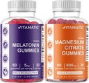 Gume de magneziu vitamatic & Melatonin Gumies Combo - 60 Fiecare conte