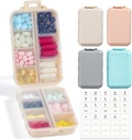 4 Pack, 14 GRIDS Travel Pill Organizator Box cu etichete - Case de medicină de călătorie Kit - Pocket Daily Pharmacy Container - Deţinătorul de medicamente de călătorie Dispenser pentru ulei de peşte supliment de stocare vitamine