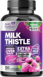 Milk Thistle Supliment - Advanced Liver Cleanse Detox & Reparație cu Dandelion Root Extract - Natural Milk Thistle Silymarin Marianum Extract de suport de sănătate hepatică, Non-GMO, îmbuteliat SUA - 120 capsule