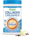 Orgain Colagen Coffee Creamer, 10g Grass Fed Hidrolyzed Colagen Peptides, French Vanilla - Cu organic Oat Milk Powder, Ulei de cocos, Ulei MCT, Avocado Ulei, Păr, Piele, Nail, & Suport comun - 10oz
