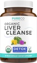 Organic Liver Cleanse Detox & Reparații (Vegan, Non-GMO) Extract de Thistle Milk (80% Silymarin), Root Dandelion, Anghinare, Yellow Dock - Supliment de sprijin pentru sănătatea ficatului - 60 capsule (Fără pastile)