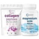 Micro Ingrediente Multi Colagen Pudră de proteine 16 oz și oxid de magneziu 400 mg Bundle Pack 