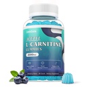 Zahăr Acetil L-Carnitina Gumies, L-Carnitina Supliment pentru femei și bărbați, cu vitamina C & B12, ALCAR pentru energie, Brain & Heart Health Support, Vegan, Non-GMO, 60 Conte