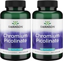 Swanson Crom Picolinat - Suplimentul natural de promovare a metabolismului si managementului greutatii - suporta niveluri sanatoase de zahar din sange deja in intervalul normal - (200 capsule, 200mcg fiecare) 2 ambalaj