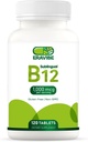 Vitamina B12 1000 mcg, 120 comprimate, aroma de cireșe naturale, gluten-free, non-GMO, zahăr fără, Distilare rapidă