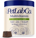 PetLab Co. 22 din 1 caine Multivitamine - Suport caine's Immune Response, Skin, Coat, Joints & Global Health - Vitamine A, E, D, B12, Minerale, Antioxidanti - Chembable Pork Flavor - Package May Vary