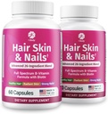 1 Body Hair Nails Creşterea vitaminei cu Biotin - Formula completă pentru bărbaţi şi femei - 2 ambalaj