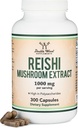 Reishi Mushroom Capsules (4:1 Ganoderma Extract, 1,000mg Red Reishi Powder Servings) 300 Count, 5 Month Supply, Potent Mushroom Supplement for Immune System Support and Defense by Double Wood