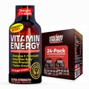 Vitamina Energie Workout+ Extra Putere Energie Shot Berry 24 Pack, 260mg Natural Cafeina, Pre-Workout, B-Vitamins, Minerale, Endurance & Performance, Zero Sugar, Gluten-Free, Vegan, 1.93 fl oz