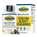 BellyFlush - Gentle Colon & Gut Curățați Suplimentul cu lapte Thistle & Bentonite Clay - Suportă Constipație, Debloat, Digestive Detox & Flushing - 60 capsule