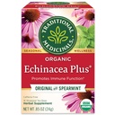 Medicamente tradiționale Echinacea organică Plus cu Spearmint Ceai de plante, promovează funcția imună, (Pachetul de 1) - 16 pungi de ceai