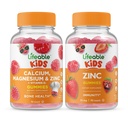 Calciu de viață Magneziu & Zinc Copii + Zinc Copii, Gume Bundle - mare Tasting, Suplimentul de vitamine, Gluten gratuit, OMG gratuit, Guma de mestecat